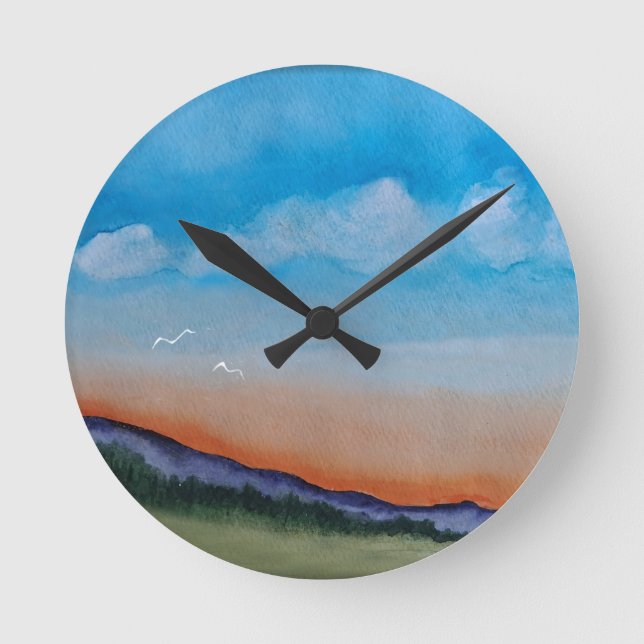 Reloj Redondo Mediano Graciosas Colinas Sunset (Anverso)