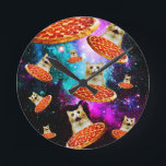 Reloj Redondo Mediano Gracioso gatito de pizza espacial<br><div class="desc">¡Diseño divertido y loco para los regalos más frescos!</div>
