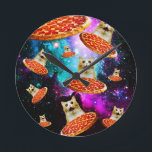 Reloj Redondo Mediano Gracioso gatito de pizza espacial<br><div class="desc">¡Diseño divertido y loco para los regalos más frescos!</div>
