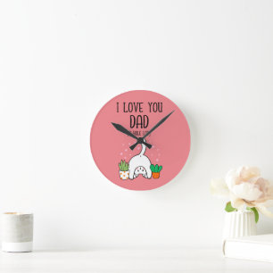 Reloj Redondo Mediano Gracioso Gato Que Te Amo Papá Mucho