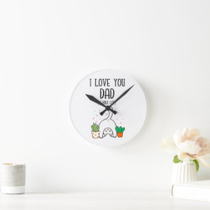 Reloj Redondo Mediano Gracioso Gato Que Te Amo Papá Mucho