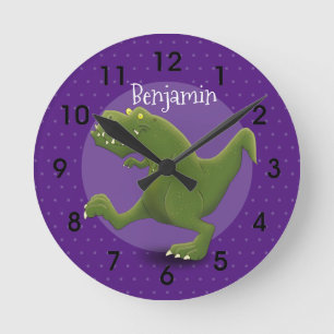 Reloj Redondo Mediano Gracioso ilustracion de personalizado de dinosauri