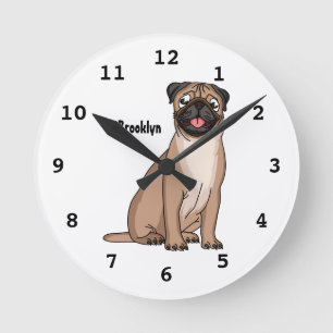 Reloj Redondo Mediano Gracioso ilustracion de personalizado de perro de 