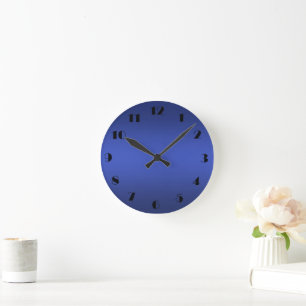 Reloj Redondo Mediano Gradiente azul marino moderno Espacio de galaxia a