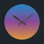 Reloj Redondo Mediano Gradiente azul, púrpura y Naranja<br><div class="desc">Reloj de pared degradado azul,  púrpura y Naranja de Gerson Ramos.</div>