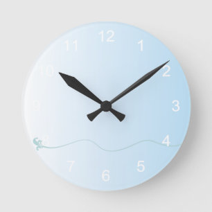 Reloj Redondo Mediano Gradiente azul suave