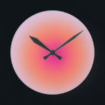 Reloj Redondo Mediano Gradiente de color vintage<br><div class="desc">Diseño De Gradiente - Efecto Aura - Verde,  Lilac,  Naranja Y Ombre Rosa.</div>