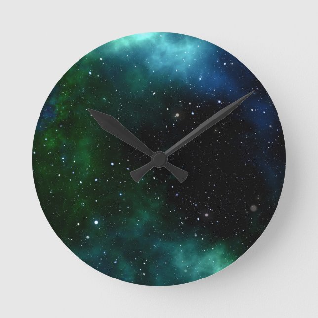 Reloj Redondo Mediano Gradiente de galaxia de estrellas (Anverso)