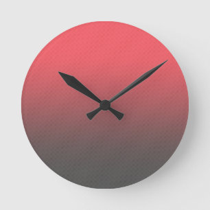 Reloj Redondo Mediano Gradiente negro rojo de moda