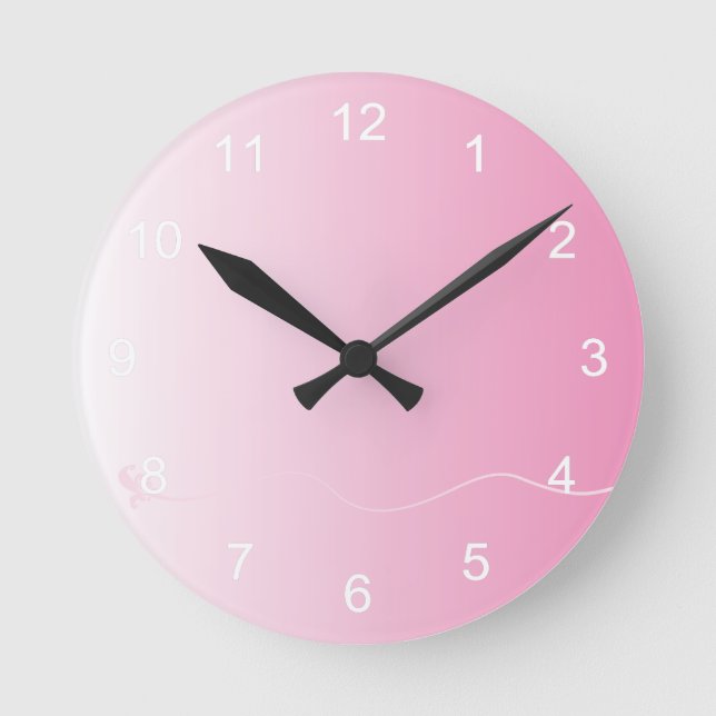 Reloj Redondo Mediano Gradiente rosa de bonito (Anverso)