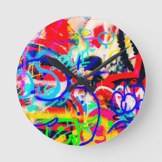 Reloj Redondo Mediano Graffiti loco (Anverso)