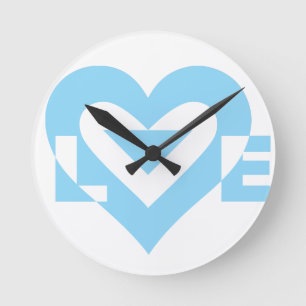 Reloj Redondo Mediano Gráfica de amor de Guay, azul