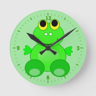 Reloj Redondo Mediano Gráfica de rana cuta