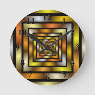 Reloj Redondo Mediano Gráfica trippy colorida de túnel luminoso