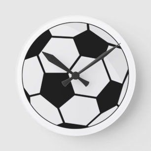 Reloj Redondo Mediano Gráfico clásico de balón de fútbol para fanáticos