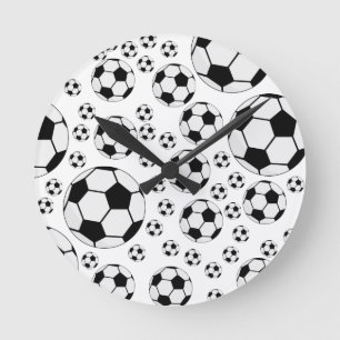 Reloj Redondo Mediano Gráfico clásico de balón de fútbol para fanáticos