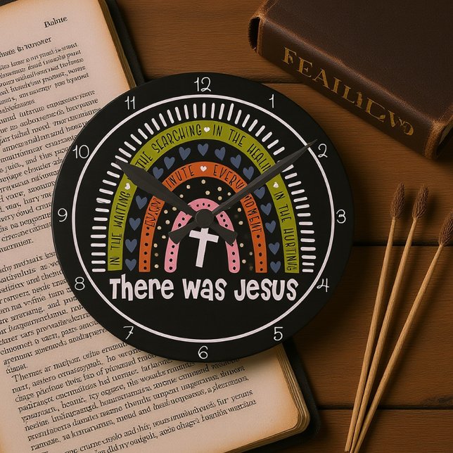 Reloj Redondo Mediano Gráfico de arcoíris de Jesús (Subido por el creador)