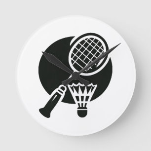 Reloj Redondo Mediano Gráfico de bádminton