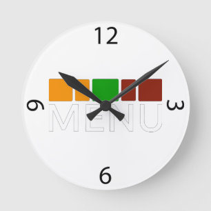 Reloj Redondo Mediano Gráfico de texto de menú de cuadrados coloridos