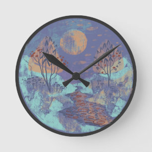 Reloj Redondo Mediano gráfico geométrico