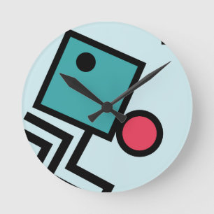Reloj Redondo Mediano Gráficos abstractos del estilo del arte pop de 80