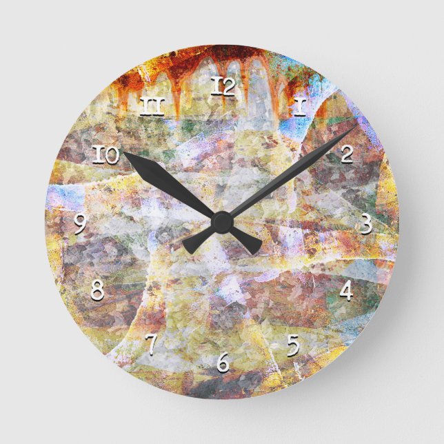 Reloj Redondo Mediano Grafiti de color (Anverso)