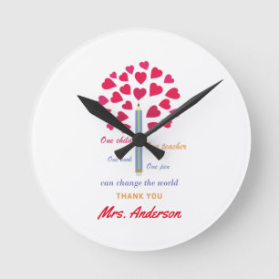 Reloj Redondo Mediano Gran árbol de lápiz / Apreciación del profesor