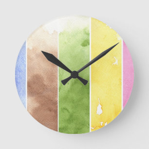 Reloj Redondo Mediano gran fondo de la acuarela - pinturas de la
