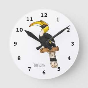 Reloj Redondo Mediano Gran ilustracion de personalizado de aves de balle