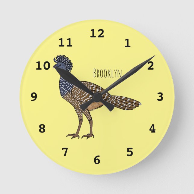 Reloj Redondo Mediano Gran ilustracion de personalizado de aves de curac (Anverso)