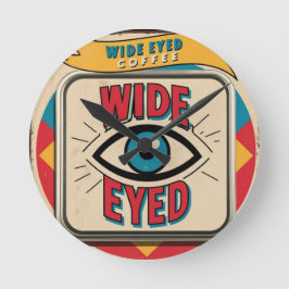 Reloj Redondo Mediano Gran Rótulo de publicidad Metalizado de Coffee Co