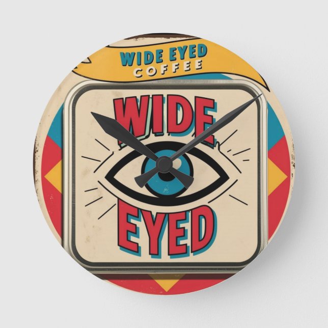 Reloj Redondo Mediano Gran Rótulo de publicidad Metalizado de Coffee Co (Anverso)