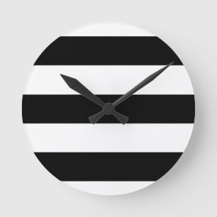 Reloj Redondo Mediano grandes rayas negras