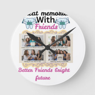 Reloj Redondo Mediano Grandes Recuerdos con Amigos Regalo Personalizado 