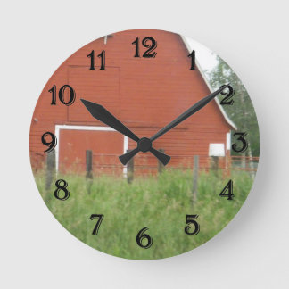 Reloj Redondo Mediano Granero rojo