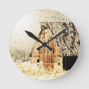 Reloj Redondo Mediano Granero viejo