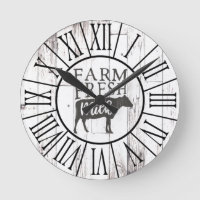 Granja Fresca Leche Vaca Campesina De Madera Blanc