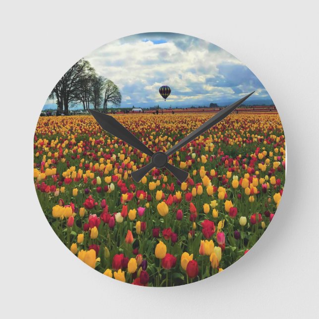 Reloj Redondo Mediano Granja Tulip en Oregón (Anverso)