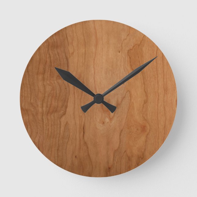 Reloj Redondo Mediano Grano De Madera Med-Lt (Anverso)