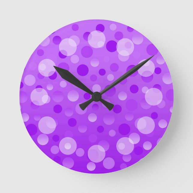 Reloj Redondo Mediano Grape Fizz 'Bubbles' clock round (Anverso)