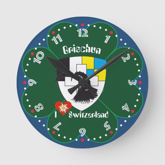 Reloj Redondo Mediano Graubünden Grischun Grigioni Schweiz Svizra Uhr (Anverso)