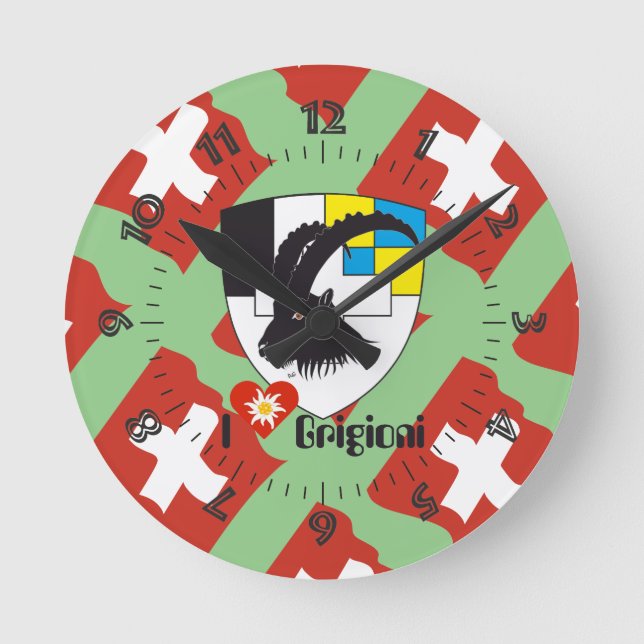 Reloj Redondo Mediano Graubünden Grischun Grigioni Schweiz Svizra Uhr (Anverso)