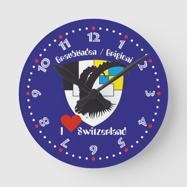 Reloj Redondo Mediano Graubünden Grischun Grigoni Schweiz Svizra Uhr (Anverso)