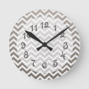Reloj Redondo Mediano Gray Ombre Chevron