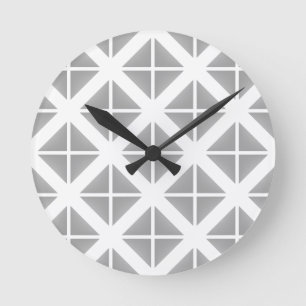 Reloj Redondo Mediano Gray Trendy Triangle Pattern