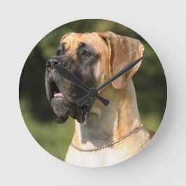 Reloj Redondo Mediano Great Dane - fawn / Deutsche Dogge - gelb