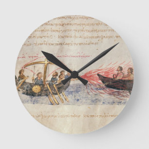 Reloj Redondo Mediano Greek fire (vellum)