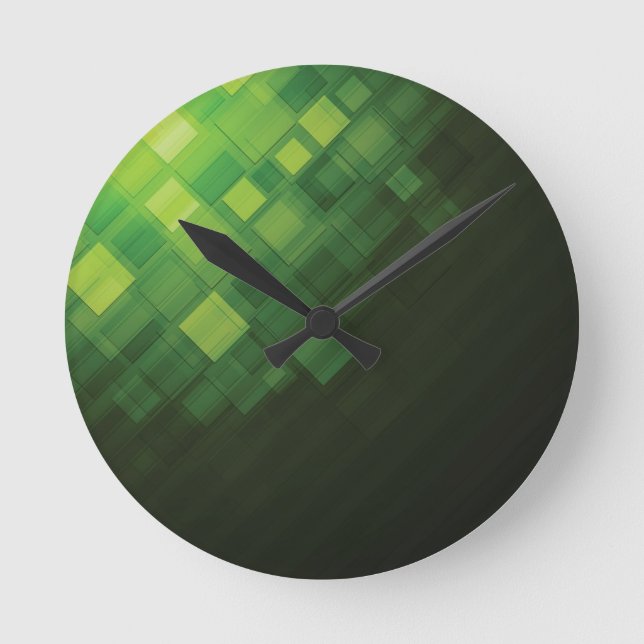 Reloj Redondo Mediano Green abstract technology design (Anverso)