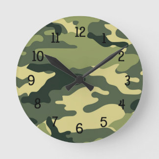 Reloj Redondo Mediano Green Camouflage Clock boy dormitorio nursersery C