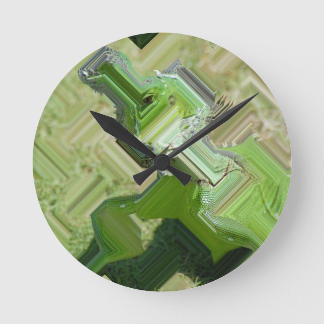 Reloj Redondo Mediano Green Iguana (Anverso)